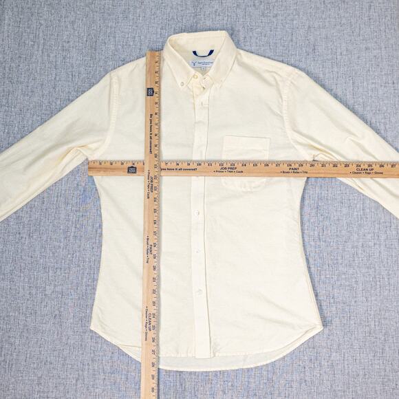 Teddy Stratford NYC Men's Button zip Button Down Shirt In Yellow size 1 - Picture 7 of 9